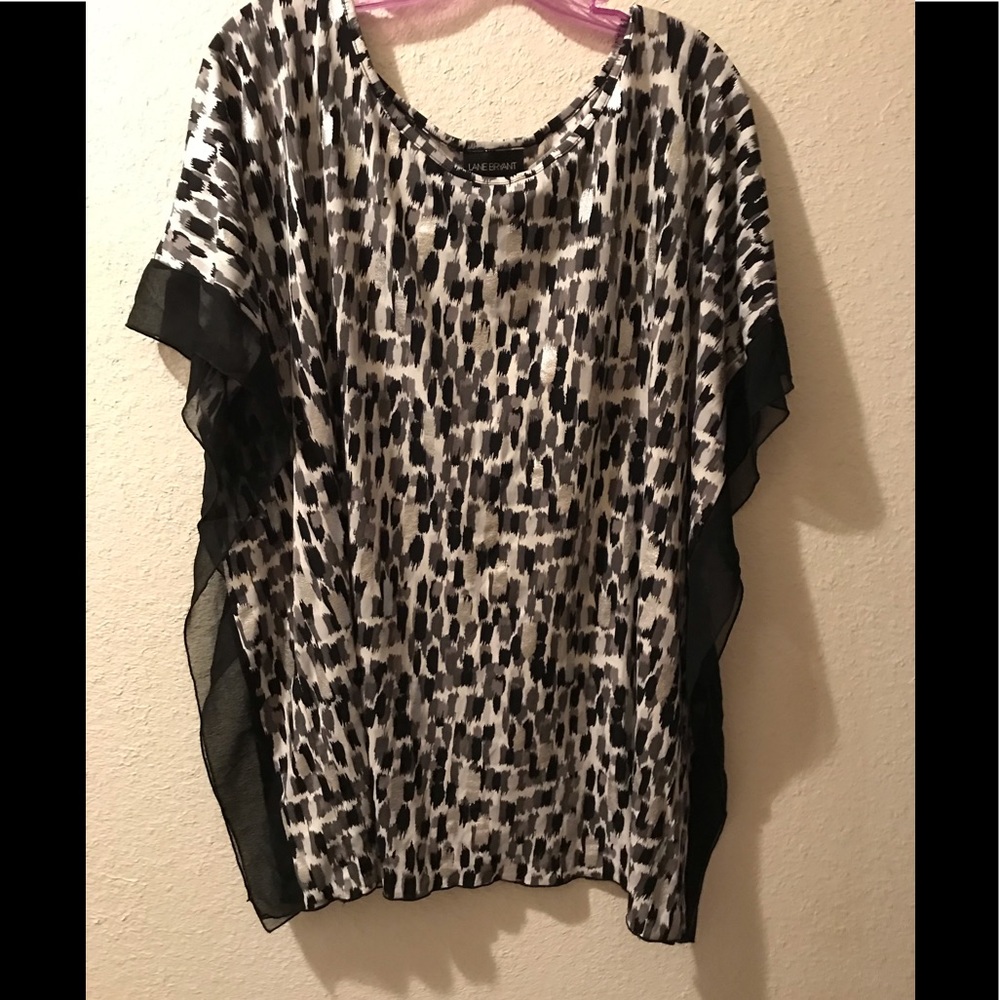Lane Bryant Sheer Black down the sides.